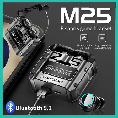 M25 tws fones de ouvido sem fio bluetooth controle toque redução ruído estéreo à prova dwireless água com microfone